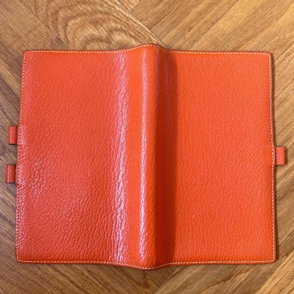 Hermes Orange Leather Yellow Interior Agenda Note Cover - Picture 3 of 13